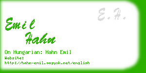 emil hahn business card